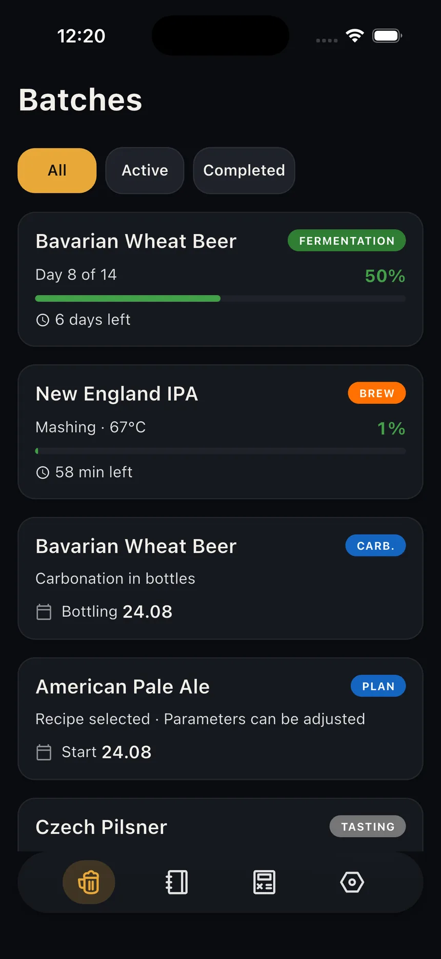 HopNote — brew list